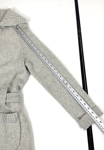 Lord & Taylor Cashmere and Wool blend Gray cardigan, belted size Large NWOT - Picture 10 of 19
