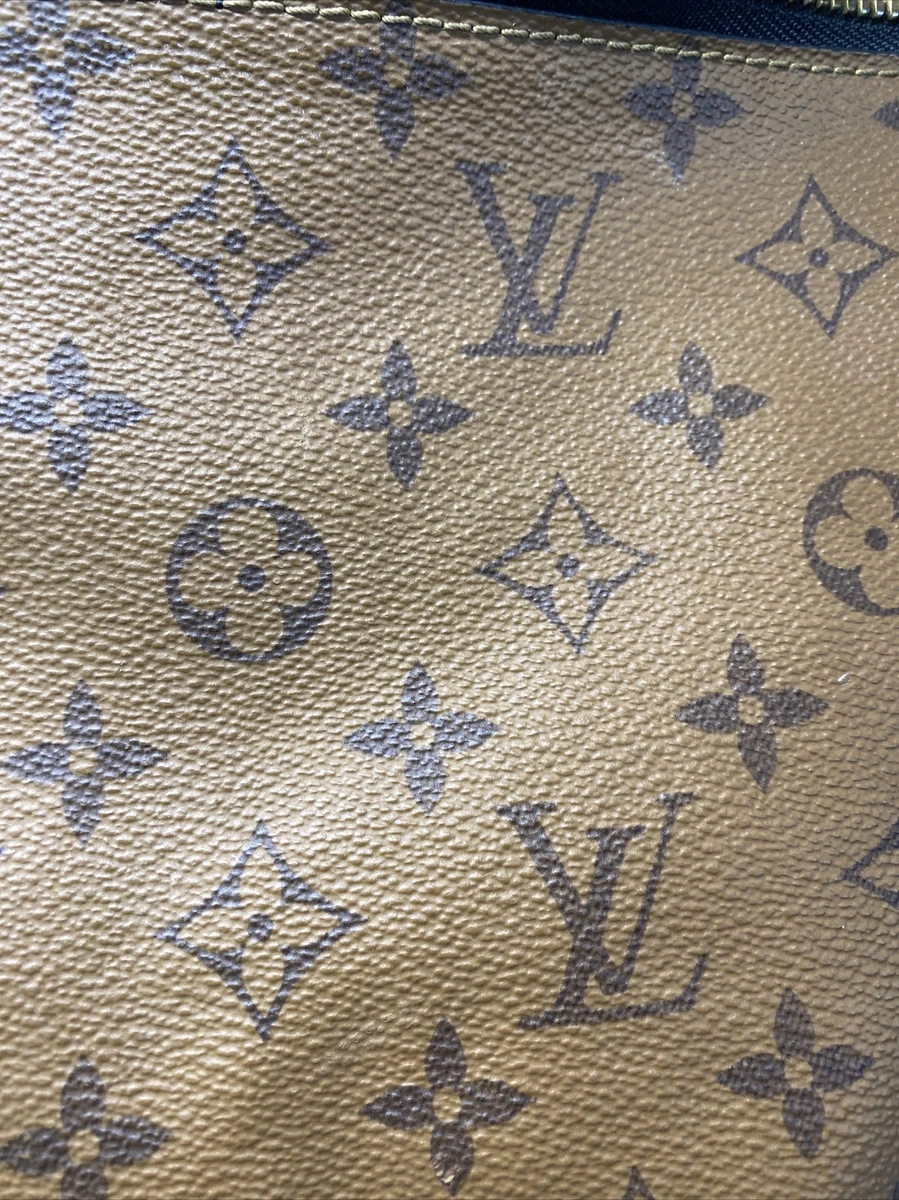 Louis Vuitton LV M44130 Triangle Softy Reverse Monogram Canvas Bag 