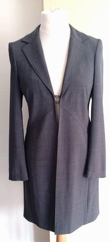 River Island Tailored Fitted Grey Coat Smart Size 10/12 Ladies Womens - Picture 3 of 8