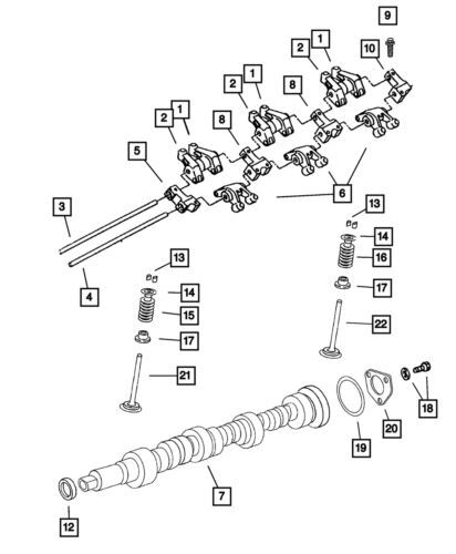Válvula de admisión estándar para Mopar Chrysler Town & Country 1998-2011 (N/P 4663836)