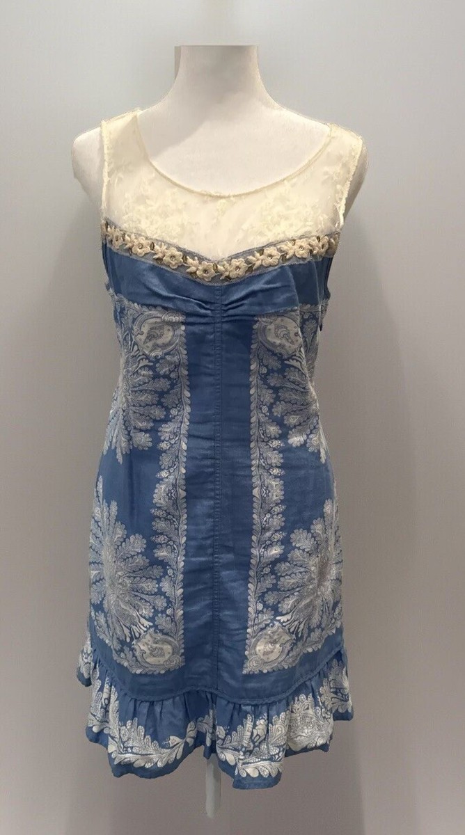 Free People Barbary Coast Linen Dress Size 4 Side Zipper Closure