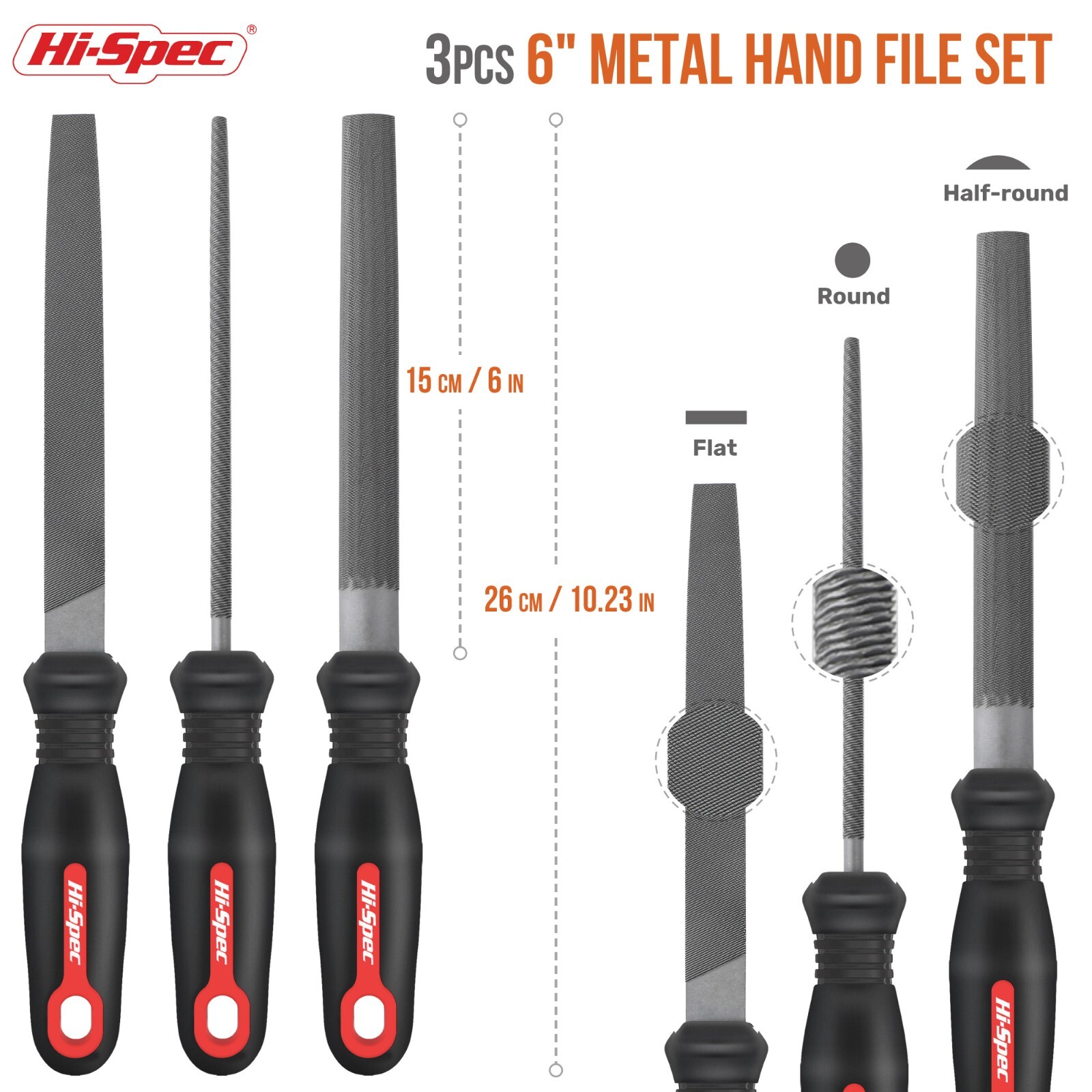 Hi-Spec 3pc Engineers Metal File Set in wallet case