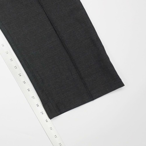 BANANA REPUBLIC Lined Flat Front Wool Dress Pants Charcoal Plaid Mens 34x30 - Picture 9 of 10