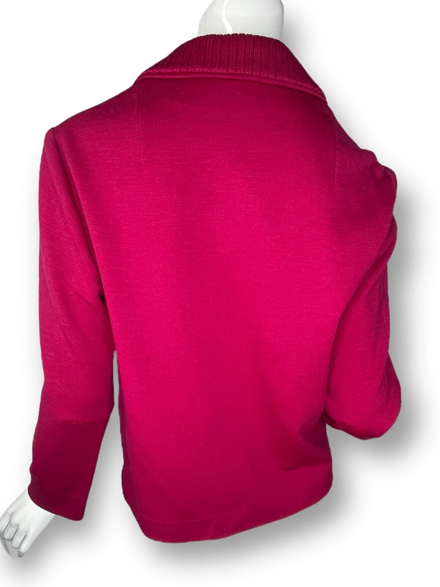 Vintage Claude Bert Claubert Paris 1960’s Fuchsia Pure Wool Jacket Blazer Sz S/M View 2