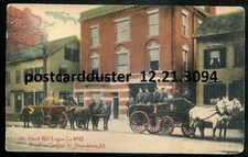 PROVIDENCE Rhode Island Postcard 1910s Central Street Fire House Piston Engine
