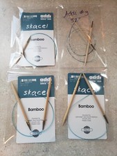 Lot of 4 Addi Skacel Bamboo Circular Knitting Needles 3, 7, 8 9
