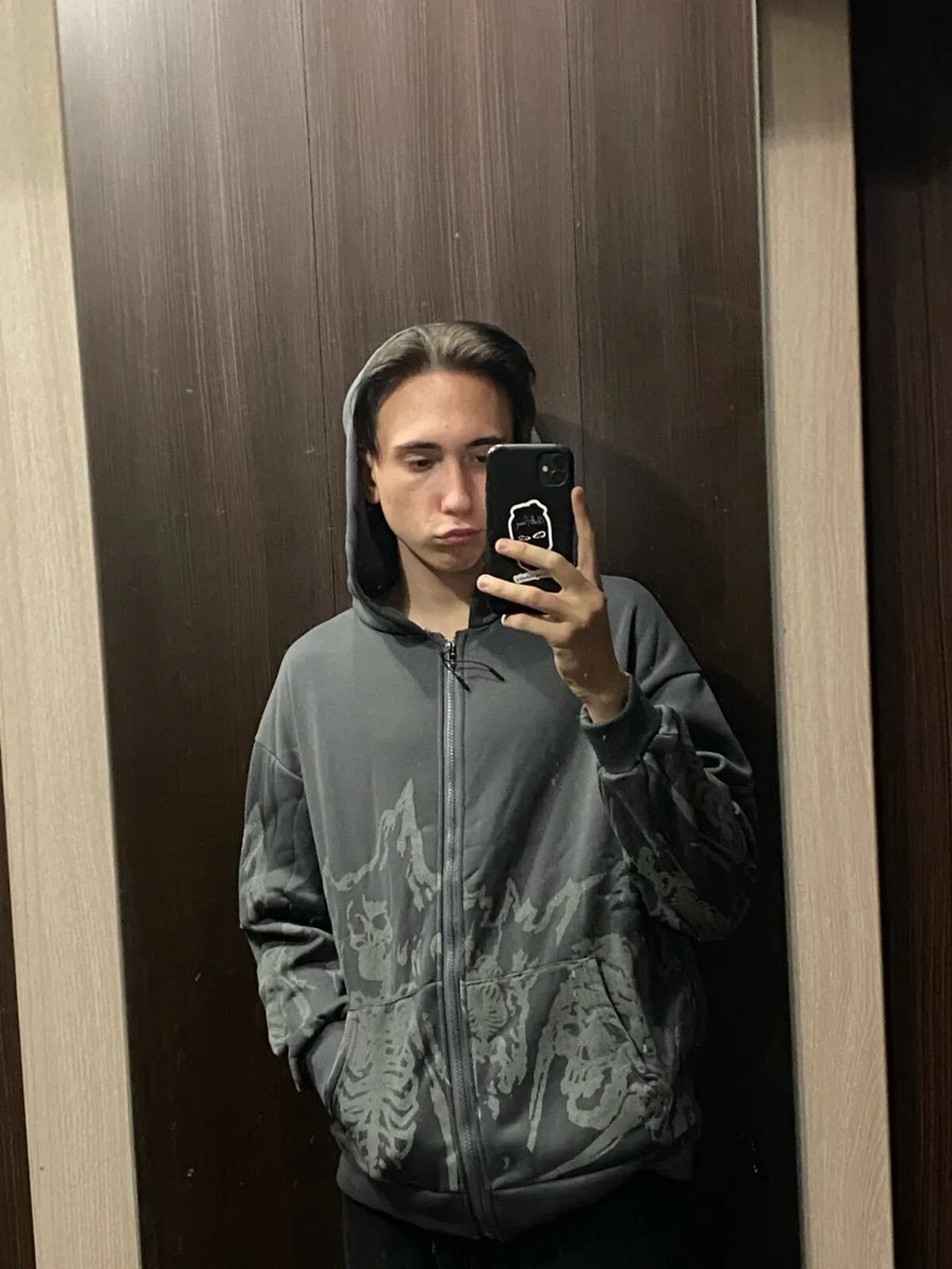 2024 Y2K Emo Men Women Streetwear Vintage Skull Hoodies Zip 2024 Y2K Emo Men Women Streetwear Vintage Skull Hoodies Zip