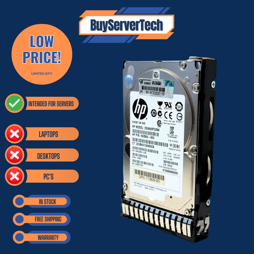 HP 652583-B21 600GB 10K 2.5" SAS 6G SFF HDD 653957-001 Smart Carrier G8 G9 G10 - Picture 2 of 4