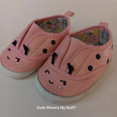 CARTER'S JUST ONE YOU BABY GIRLS SMILING FACE GLITTER - Main Image