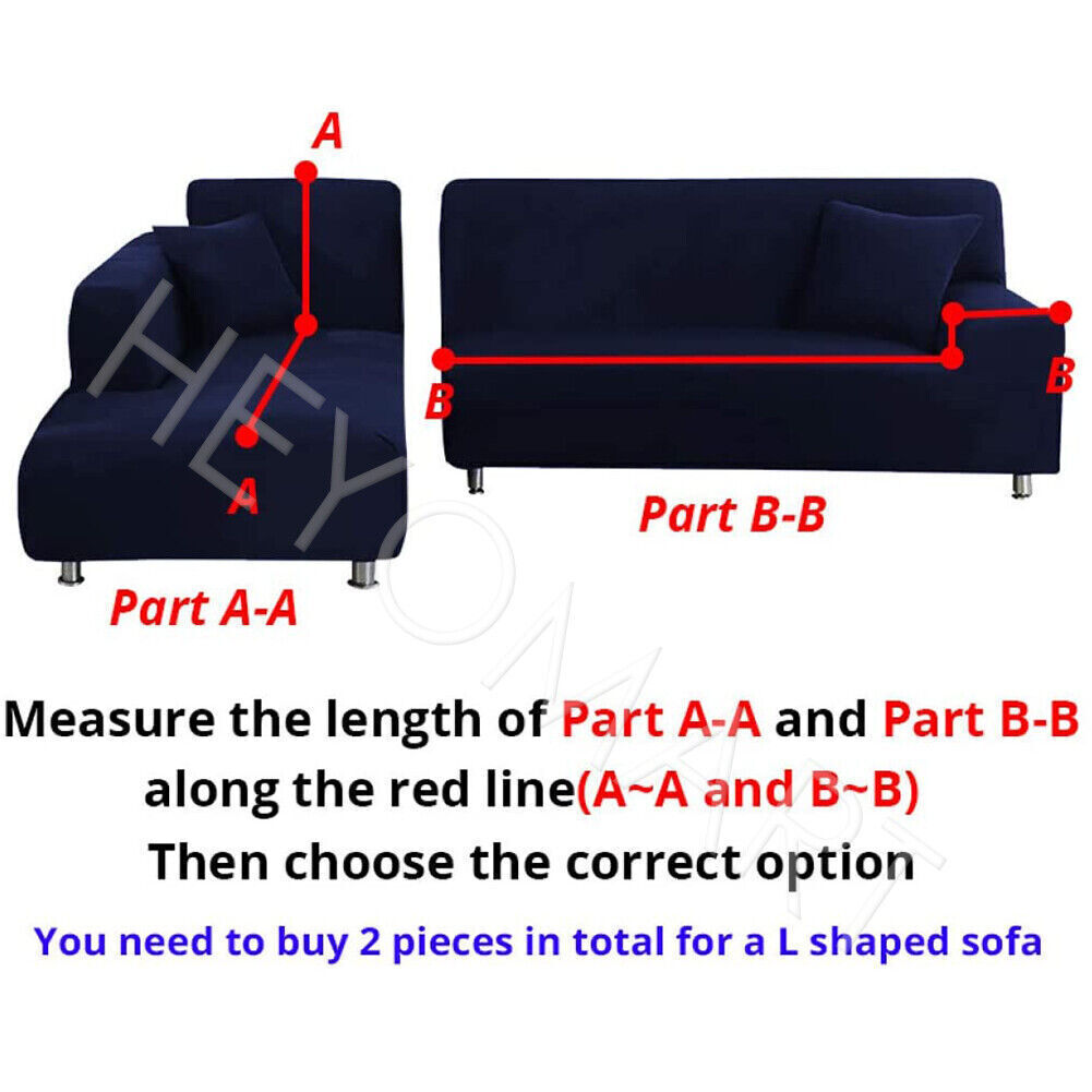 SOFABEZUG STRETCH ELASTISCHE Sofahusse Abdeckung Für 12/3/4Sitzer L Form Ecksofa EUR 14,87 - DE