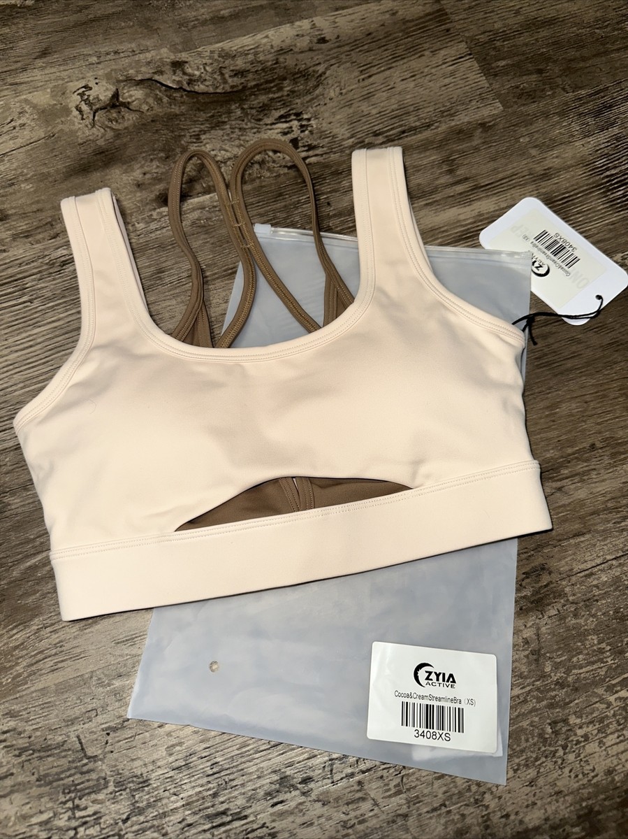 Zyia Cocoa And Cream Streamline Bra Size XS