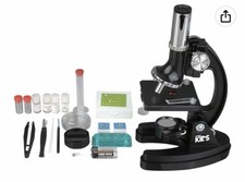 AmScope 120X-1200X 52-pcs Kids Beginner Microscope STEM Kit with Metal Body
