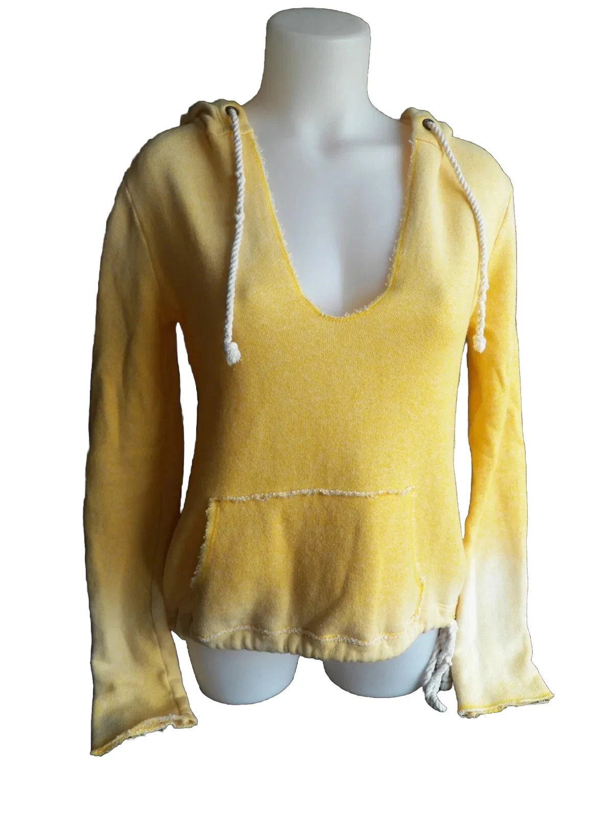 UNDERCOVER Felpa con cappuccio peluche e lussureggiante Victoria Secret piccola gialla accogliente Terry cotone sexy scollo a V