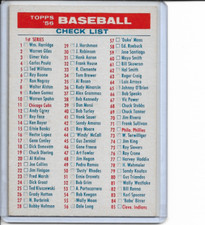 1956 Topps Baseball Checklist 1st Series Marked & Erased EX