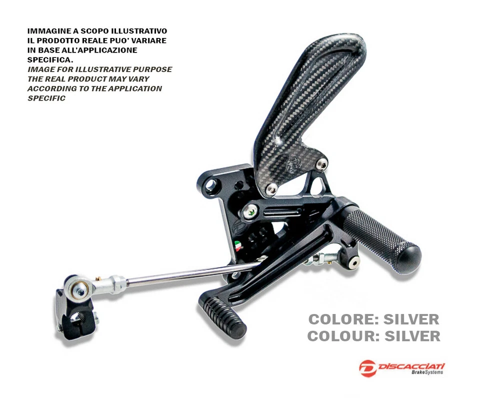 Mv Agusta F4 / Brutale < 2010 DISCACCIATI Racing reposapiés traseros ajustables plateados Foto 3 de 3