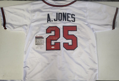 ANDRUW JONES #25 ATLANTA BRAVES 96 NL CHAMPS SIGNED CUSTOM JERSEY XL ...