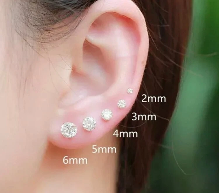 ORECCHINI DA UOMO DONNA CON BRILLANTINO ZIRCONI PUNTO LUCE in ACCIAIO INOX - Immagine 3 di 4