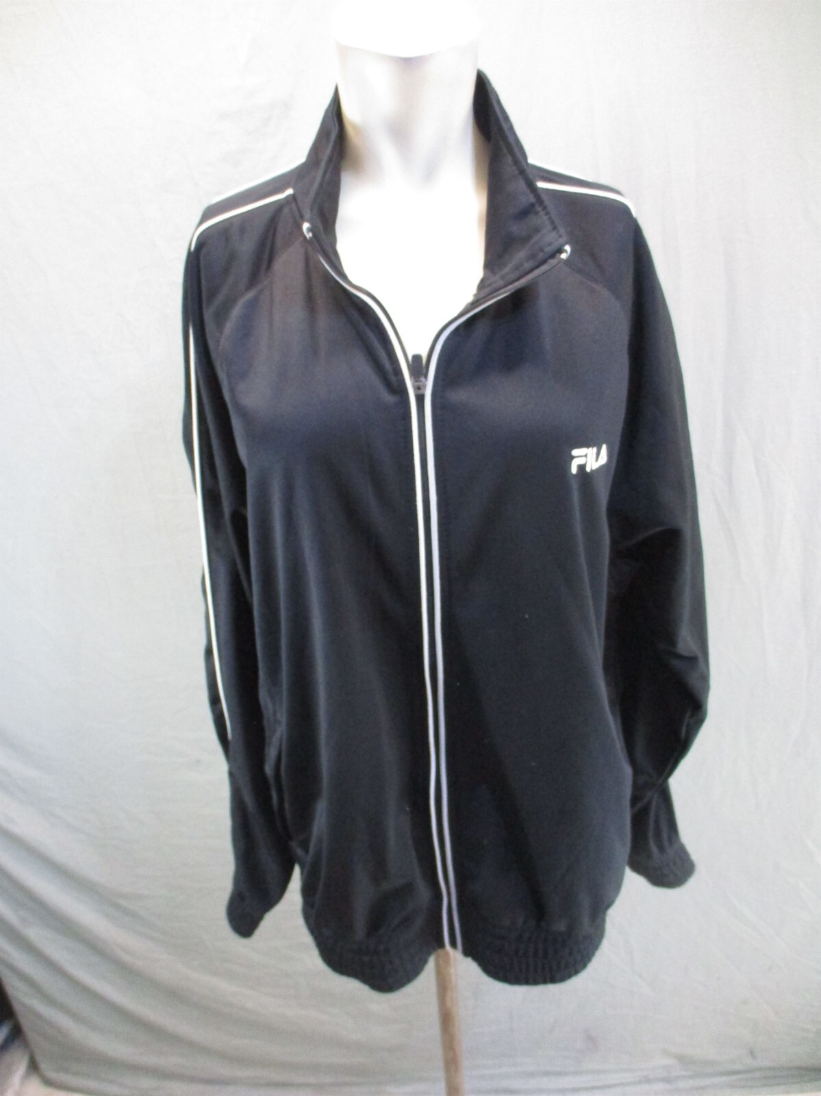 Giacca sportiva FILA taglia L uomo nera full zip supporto colletto elastico polsino 549