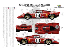 [FFSMC Productions] Decals Ferrari 312P n°18, 19 24H du Mans 1969