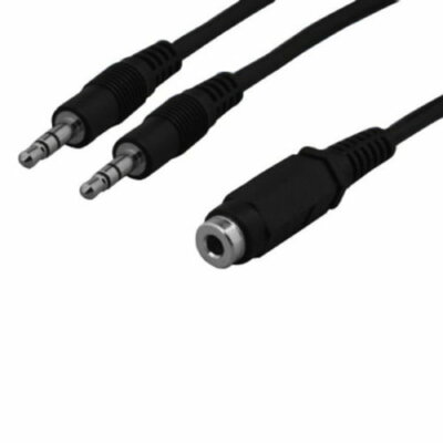 6'' AUX 3.5mm 1/8'' Audio Cable Female to 2xMale for Speaker Phones Tablets MP3 PC
