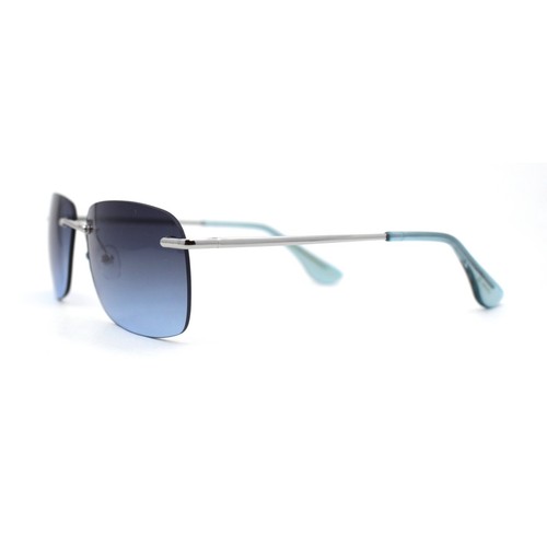 Womens Rimless Narrow Rectangle 90s Retro Sunglasses - Picture 17 of 25