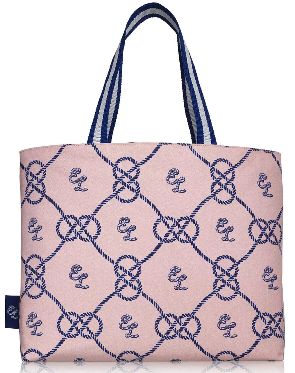 Estee Lauder pink blue Tote hand shoulder Bag Shopper beach