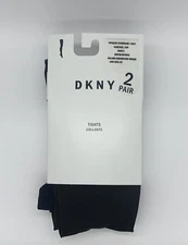 DKNY Opaque Control Top Tights 2-Pack, Medium, Brown/Black