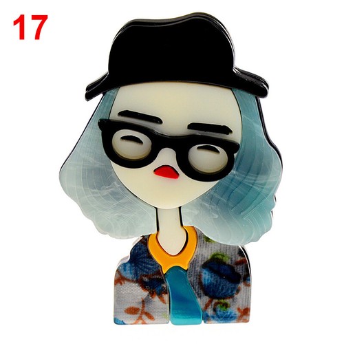 Acrylic Modern Lady Girl Fashion Brooches Women Men Pins Gifts Jewelry Brooch - Picture 20 of 47