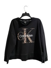 CK Calvin Klein Sweater Black Sweatshirt Pull Over Women  s SZ 2XL Good Condition