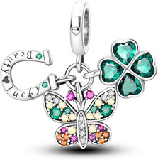 925 Sterling Silver Charms Beads for Bracelets and Necklaces Butterfly and Headp