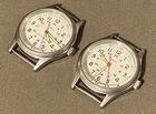 Lot of 2 Vintage Timex Military Field Watches Working White Dials