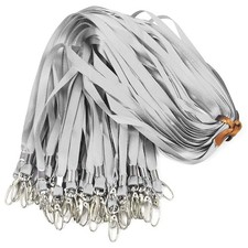 Gray Lanyards 50Pcs Nylon Bulk Lanyard for Id BadgesBadge Lanyards Swivel Hoo...