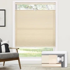 No Tools No Drill Cordless Cellular Shades, Top Down Bottom Up (TDBU) Honeyco...