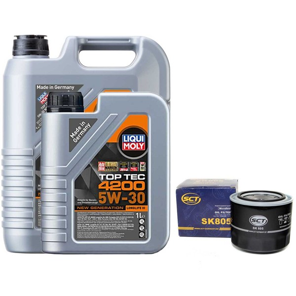 MotoröL Set Top Tec 4200 5W-30 6 Liter + ÖLfilter FüR Opel Toyota Carina Corolla-image