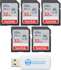 Sandisk 32 GB Class 10 SD HC Ultra Flash Memory Card - 5 Pack SDSDUN4-032G-GN6I