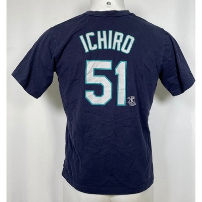VTG Ichiro Suzuki #51 Seattle Mariners Majestic Blue Jersey T