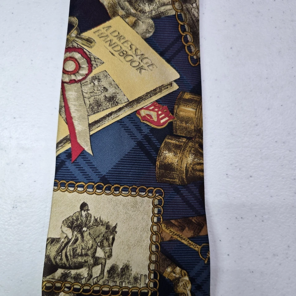 Винтажный Hathaway мужской шеи галстук конный скачки выездки шелк классический - Изображение 3 из 4