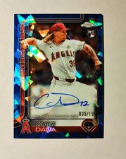 Caden Dana 2025 Topps Chrome RC AUTO SAPPHIRE REFRACTOR 035/199 Angels Raw N6