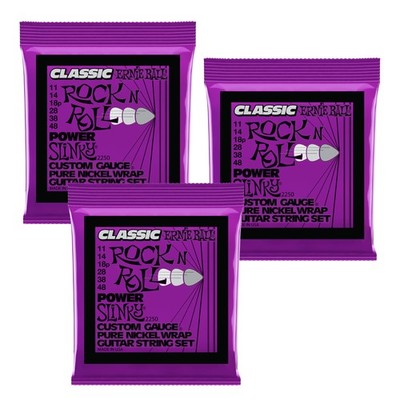 3 PACK Classic Ernie Ball 2250 Rock N Roll Power Slinky Electric Guitar Strings