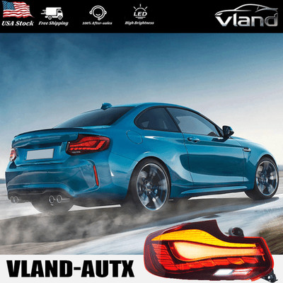 VLAND FULL LED Red Tail Lights For BMW 2 Series 2014-20 F22 F23 M2 W/Sequential
