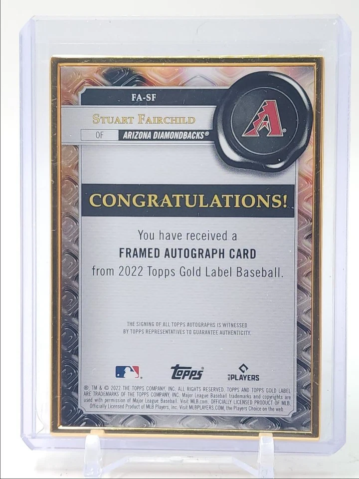 STUART FAIRCHILD 2022 TOPPS GOLD LABEL FRAMED ROOKIE BASE RC AUTO Q0902 - Image 2 of 2