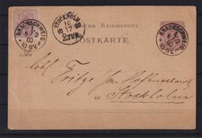 AP424) Deutsches Reich Ganzsache gelaufen 1880 Braunschweig - Stockholm Schweden