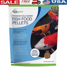 Cold Water Pond Fish Food Pellets Probiotics Clean Water Koi Goldfish 2.2lb New
