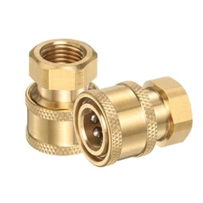2Pcs Pressure Washer Adapter, 1/4" Female Quick Plug to M14 Male Brass Concave