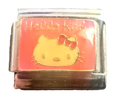 VINTAGE Pink HELLO KITTY Charm MADE in ITALY fits 9mm Bracelets