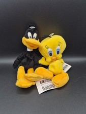Vtg 1998 Warner Bros Studio Store Looney Tunes Bean Bag Plush Lot Tweety  Daffy