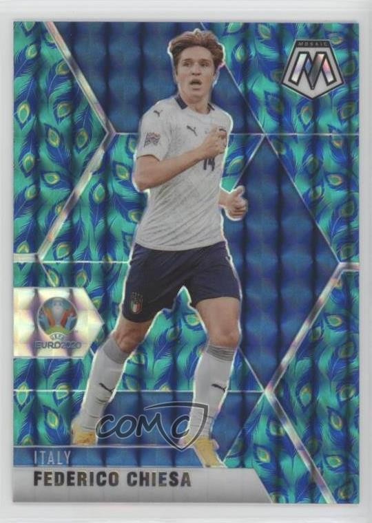 2021 Panini Mosaic UEFA Euro 2020 Choice Peacock Prizm Federico Chiesa #140 mb2