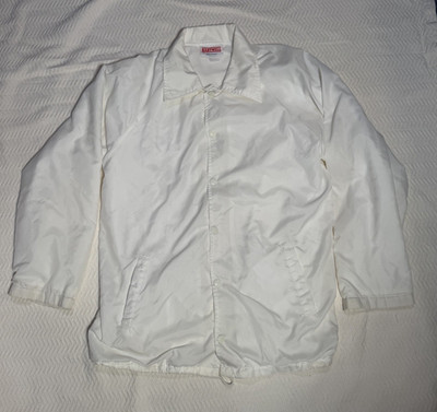 Vintage Hartwell White Nylon Coaches Jacket XL Made in USA