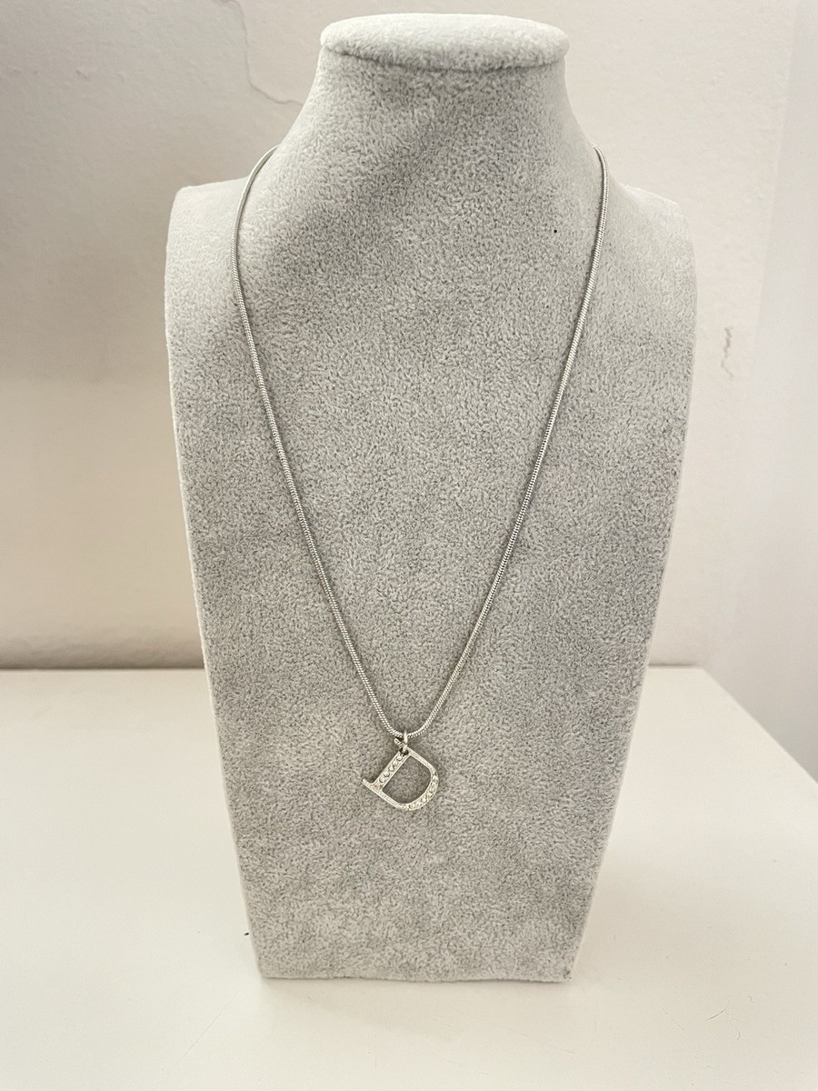 Vintage Christian Dior by John Galliano Silver Crystal D Logo