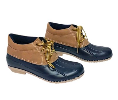 Canyon Creek Women's Duck Rain Boots Shoes Ankle Women's Size 6 Navy Tan